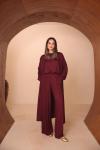 Abaya Takım Üçlü  Bordo