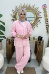 Aksesuar Detaylı Garnili Takım  Pembe