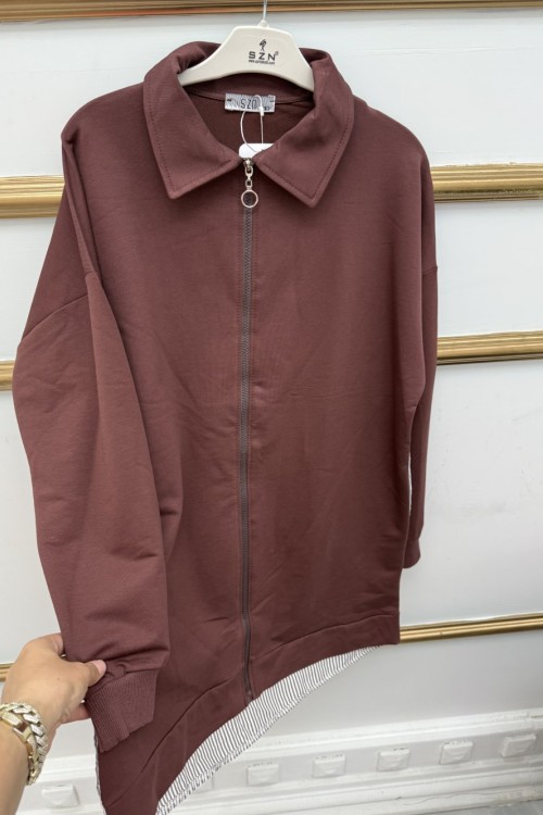 Arkası Çizgili Kap  Acı Kahve