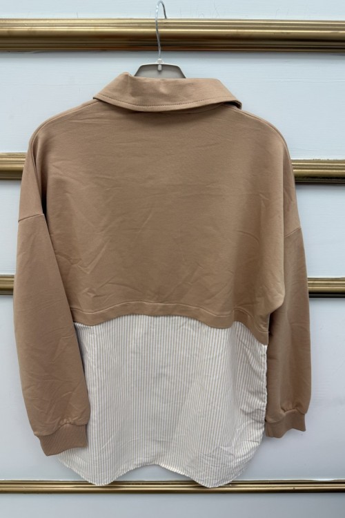 Arkası Çizgili Kap  Camel