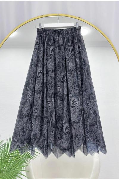 Asimetrik Kesim Etek  Siyah