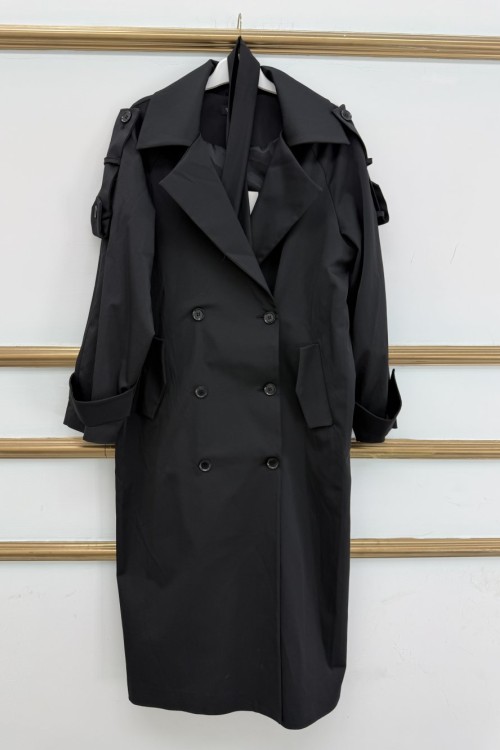 Astarlı Trenç  Siyah