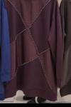 Baklava Dilimli Tunik  Bordo