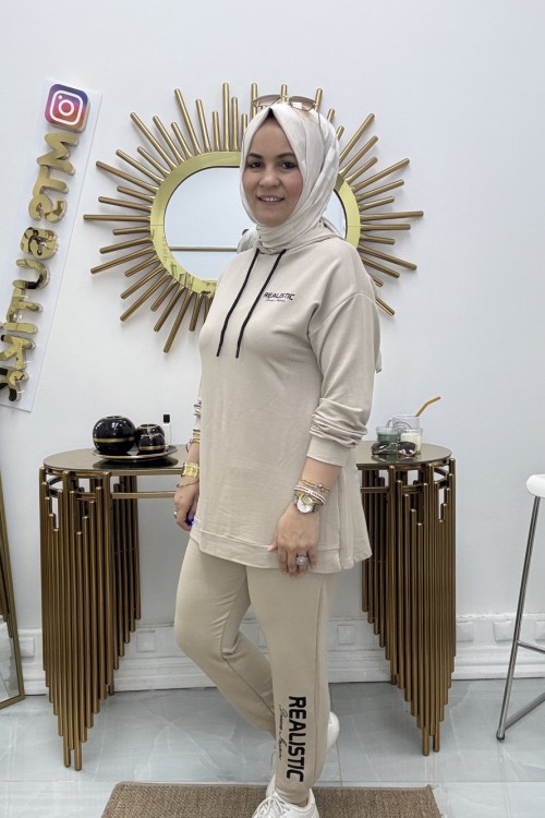 Bayram Takım Arkası Fermuarlı  Taş Rengi