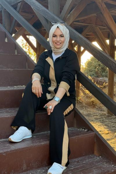 Beli Lastik İpli Takım  Siyah Kahverengi