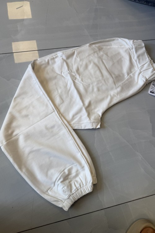 Beli Ve Paçası Lastikli Alt Beyaz