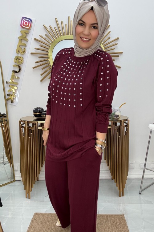 Boncuk Takım  Bordo