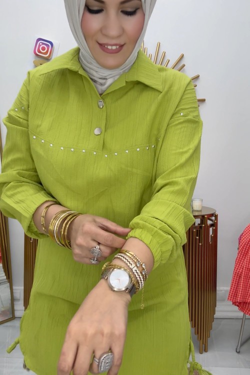 Bürümcük Tunik  Mint Yeşili