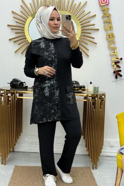 Büyük Cepli Takım Siyah
