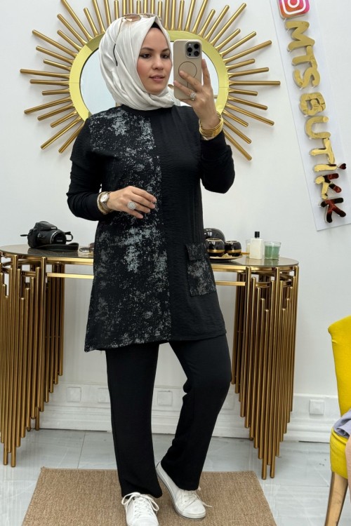 Büyük Cepli Takım Siyah