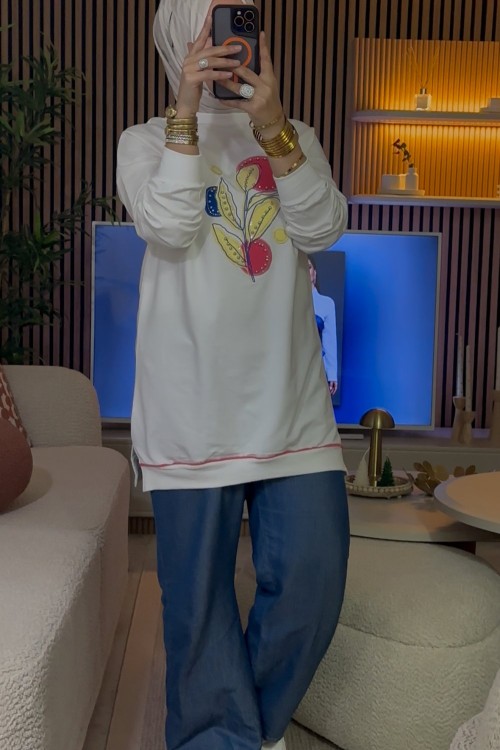 Çek Çek Tunik  Beyaz