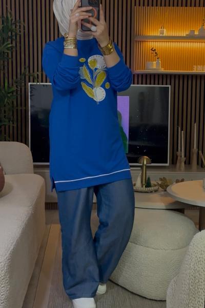 Çek Çek Tunik  Saks Mavisi