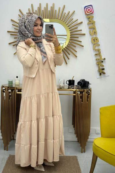 Ceket Jile Elbise Krem