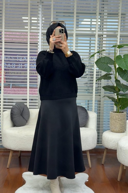 Çelik Örme Kazak  Siyah