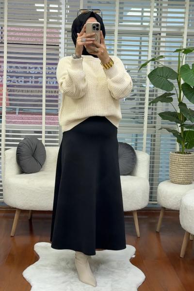 Çelik Örme Kazak  Krem