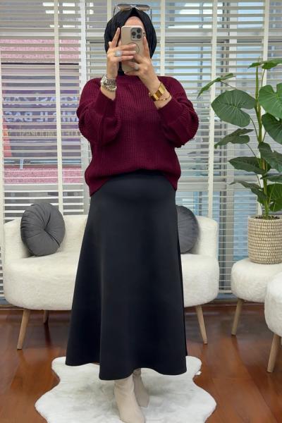 Çelik Örme Kazak  Bordo