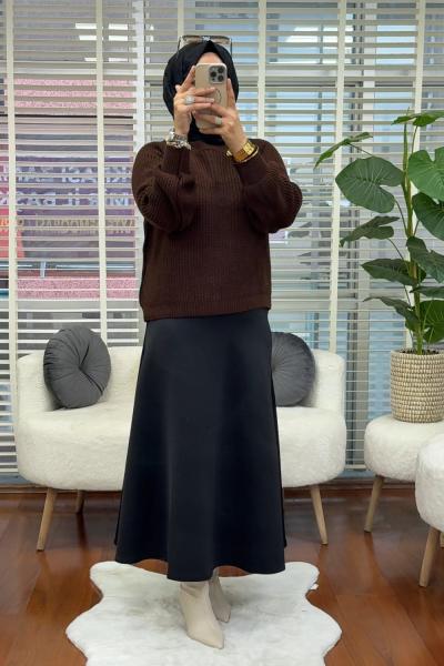 Çelik Örme Kazak  Kahverengi