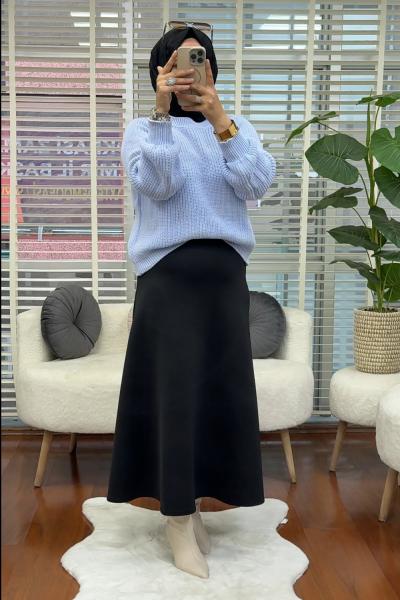 Çelik Örme Kazak  Bebe Mavisi