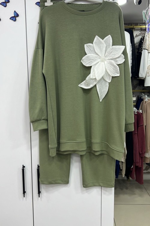 Çiçek Takım Mint Yeşili