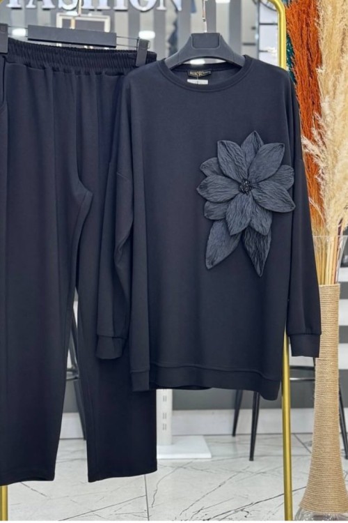 Çiçek Takım Siyah