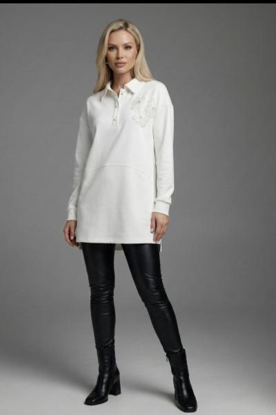 Çiçek Tunik  Beyaz