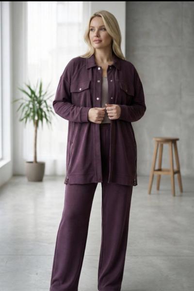 Çift Cepli Pike Takım  Bordo