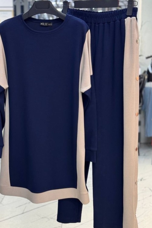 Çıt Çıtlı Takım Lacivert Kemik