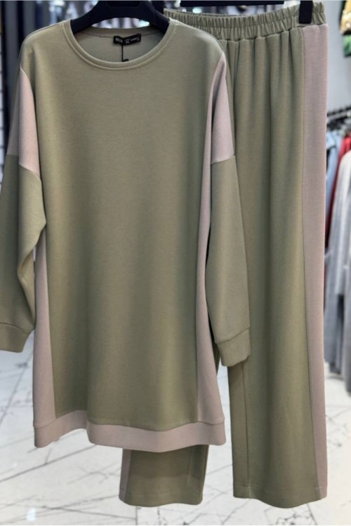 Çıt Çıtlı Takım Mint Yeşili