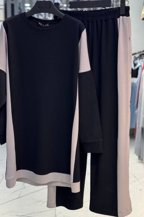 Çıt Çıtlı Takım Siyah