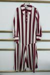 Çizgili Elbise  Bordo