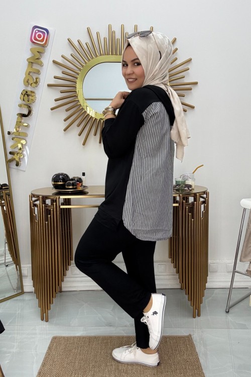 Çizgili Takım Siyah
