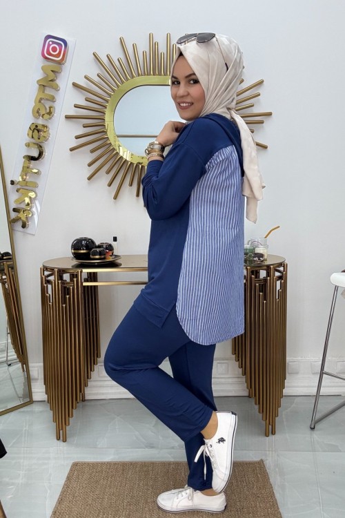 Çizgili Takım Lacivert