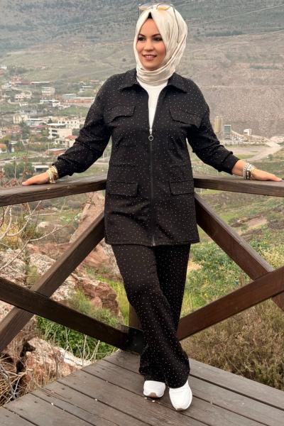 Çok Taşlı Takım  Siyah