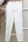 Dabıl Krep Kalem Pantolon  Beyaz