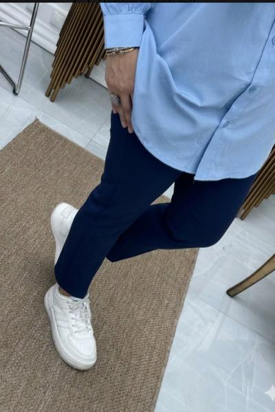 Dabıl Krep Kalem Pantolon  Lacivert