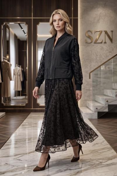 Dantelli Takım  Siyah