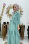 Dubai Bağlamalı Elbise  Mint Yeşili