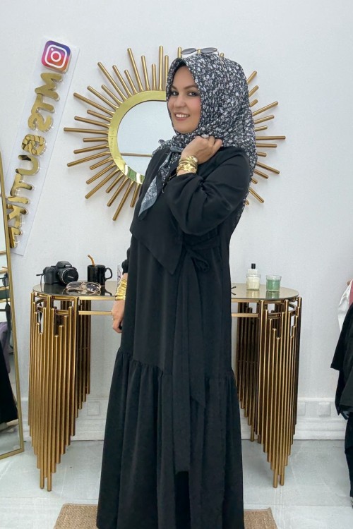 Dubai Bağlamalı Elbise  Siyah