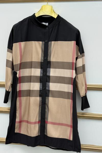 Ekose Tunik  Siyah Kahverengi