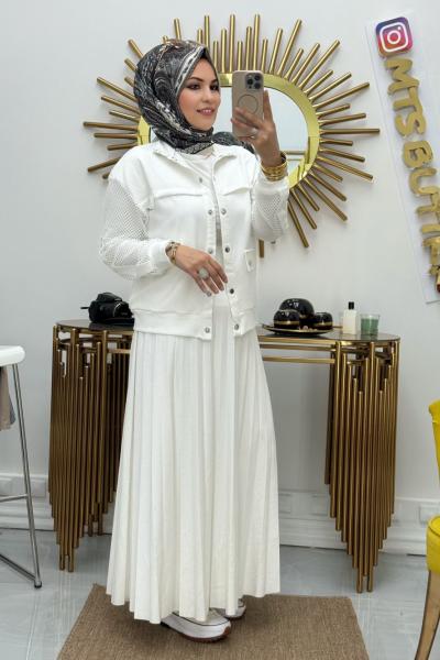 Etekli Takım Üçlü  Beyaz