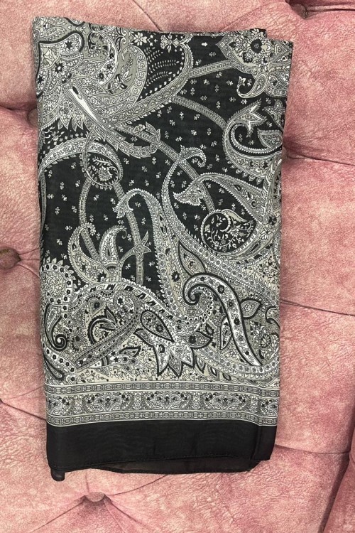 Etnik Desenli Şal Siyah