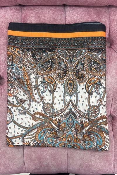 Etnik Desenli Şal Turuncu