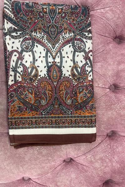 Etnik Desenli Şal Kahverengi