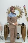 Fermuarlı Kot Takım  Camel