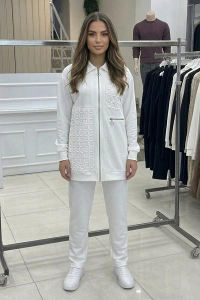 File Detaylı Takım  Beyaz