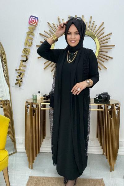 File Yelek Sandy Elbise  Siyah