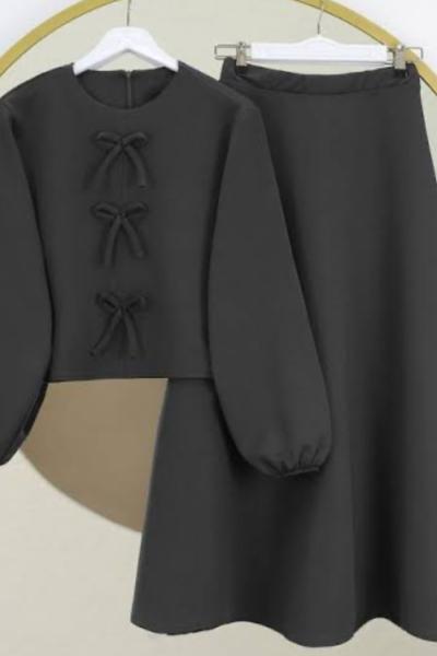 Fiyonk Etekli Takım  Siyah