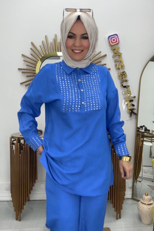 Fulya Taşlı Takım  Mavi