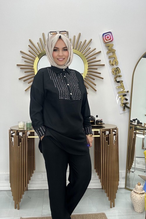 Fulya Taşlı Takım  Siyah