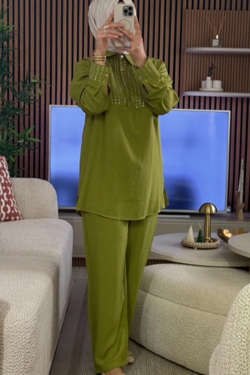 Fulya Taşlı Takım  Mint Yeşili